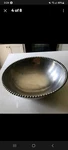 Large Mariposa Beaded Edge Serving Bowl Heavy Recycled Aluminum 15.5". Fixed Price $75.00.