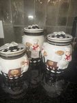 Vintage Set Of 3 Kmc Fat Chef Kitchen Canisters Decor. Fixed Price $37.99.