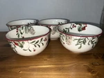Better Home Gardens Winter Forest 4 All Purpose Bowls 5 1/2" Christmas Heritage. Fixed Price $65.00.