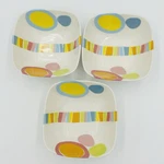 222 Fifth Orbit Bright Square 6" Cereal Bowls Fine China Set Of 3. Fixed Price $29.83.
