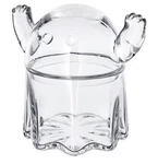 Ikea Kustfyr Bowl With Lid, Ghost Clear Glass, 5" Halloween Decor New. Fixed Price $42.31.