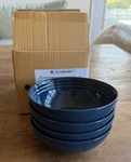 Le Creuset Stoneware 22 Oz Vancouver Soup Cereal Bowls Of 4 Nuit Blue. Fixed Price $104.99.