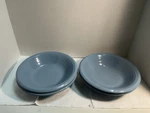 4-GIBSON Designs Light Blue Soup Cereal Bowl Embossed Ring 3441. Fixed Price $28.00.