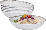 Rustic White Melamine Pasta Bowls, 6 Pack 9.25 Inch Serving Wide And Shal. Fixed Price $53.93.