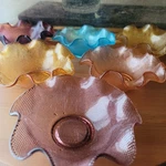 Mcm Colony COL49 Dessert Bowls Set 6 Multicolor Ruffled Glass 5.75". Fixed Price $37.00.