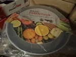 Basic Essentials 10-PIECE Nesting Mixing Bowl Set With Lids, Gray/white. Fixed Price $14.95.