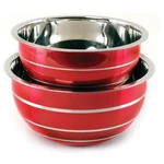 Heuck 2-PIECE Red Stainless Steel Euro Bowl Cookware Set Lacquer Exterior Finish. Fixed Price $37.59.