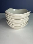 Mikasa Swirl Square White Ironstone Bowls Lot Of 7 Cereal Soup. Fixed Price $109.00.