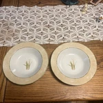 222 Fifth Cheri Blum Narcissus Soup Bowls 9" Set Of. Fixed Price $7.50.