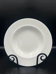 Crate & Barrel White Pearl Rim Soup Bowl Fine Bone China Nikko Japan. Fixed Price $54.99.