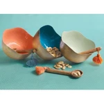 Mud Pie E0 Home Boho Living Enamel & Brass 5" Dia Dip Cup Bowl Spoon 48500115. Fixed Price $22.39.