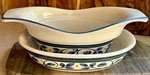 (2) Pfaltzgraff Orleans Lot Oval Vegetable Bowl 8" & Gravy Boat, Of. Fixed Price $15.50.