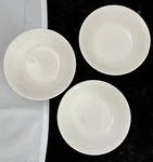 Three 5.5" Dessert Bowls - Elite #9903 White Ribbed Rim. Fixed Price $9.95.