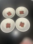 Of 4- Hallmark Poinsettia Soup Salad Bowls 7" Christmas Holiday Dishes. Fixed Price $26.99.