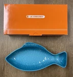 "caribbean" Le Creuset 10.5" Medium Dish Stoneware Nwt Fish-shaped. Fixed Price $80.99.