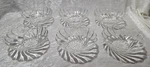 6PC Vintage Hazel Atlas Colonial Swirl Clear Glass Berry Dessert Bowl Set. Fixed Price $18.00.