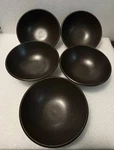 Set Of 5 Calvin Klein Cargo Raisin Soup Cereal Bowls Brown Stoneware. Fixed Price $100.00.