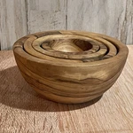 Wood Nesting Bowls - Olive Set Of 4. Fixed Price $79.99.
