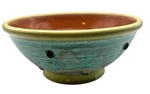 Ceramic Artisan Pottery Bowl Lime Green Blue Gray Textured Signed. Fixed Price $19.99.