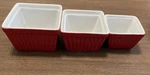 Bia Set Of Square Nesting Bowls Red Ceramic 4 In, 3.3 2.5 Nwot. Fixed Price $22.88.