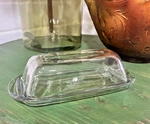 Anchor Hocking Presence Glass Butter Dish Clear Domed Lid Vintage Kitchen. Fixed Price $12.00.