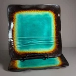 Baum Brothers Galaxy Jade Stoneware Dinner & Salad Plates. Preowned. Set Of Two.. Fixed Price $12.00.