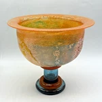 Kosta Boda Kjell Engman Cancan Art Glass Lg Compote Pedestal Footed Bowl 59147. Fixed Price $269.99.