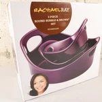 In Box Rachael Ray 3 Piece Bubble & Brown Stoneware Set Purple Eggplant. Fixed Price $37.98.