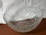 Arcoroc Seabreeze Large Salad Serving Bowl 10" Clear Glass Swirl Vintage France. Fixed Price $19.95.