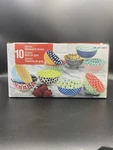 Chelsea Stoneware 10 Piece Bowl Set 1566215 Mixed Pattern Boho. Fixed Price $25.00.