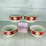 Royal Norfolk RNF44 Greenbrier Int Snowflakes On Red Rim Soup Cereal Bowls Set. Fixed Price $29.74.