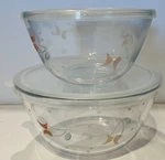 Set Of 2 Kate Spade New York Lenox Glass Nesting Mixing Bowls With Lids. Fixed Price $28.00.