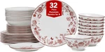 Esme 32-PIECE Red Porcelain Dinnerware Set For 8, Microwave & Dishwasher Safe. Fixed Price $243.99.