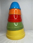 Crate & Barrel Retired Nesting Set Of 5 Multicolor Stoneware Mixing. Fixed Price $58.00.