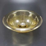 FEG19 Federal Glass 8" Mixing Bowl Rolled Rim Fine Rib Square Base Golden Glow. Fixed Price $8.00.