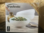 Trudeau 3 Piece Porcelain Serving Bowl Set - 9.2 Diameter White. Fixed Price $19.99.