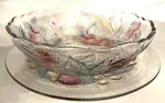 Vintage Soga Japan "garden Harvest" Fruit Bowl And Platter Set. Fixed Price $38.00.