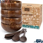 Coconut Bowl Set Natural Handmade W/ Spoons Straws E-cookbook Vegan Gift New. Fixed Price $22.04.