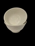 Vtg Pier 1 Quadrifoglio Footed Bowls 2 Basket Relief Rice Cereal White Italy. Fixed Price $19.00.