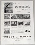 1958 Woods Of Hawaii Vintage Print Ad Monkey Pod Tree Serving Dish Tray Carved. Fixed Price $10.52.