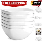 Porcelain Square Cereal Bowls 20 Ounces Soup Pasta White Serving For Din.... Fixed Price $32.39.