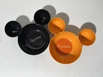 Disney Mickey Mouse Ears Chip Dip Snack Eco Bamboo Bowls Black Orange Set Of 2. Fixed Price $19.99.