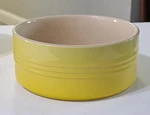 Creuset Soleil Yellow Small Souffle Baking Dish. Fixed Price $29.95.