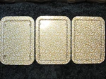 Vintage T.v. Trays Metal 17 1/2 X 13 - Gold And White Legs Set. Fixed Price $49.95.