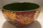 Bella Casa By Ganz Dip Bowl Sunflowers 6" 3" Reddish Exterior Green Interior. Fixed Price $7.79.
