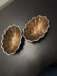 Set 2 Julia Knight Chocolate Peony 5 Oval Bowl Home Decor Tray Dish Scalloped. Fixed Price $35.00.