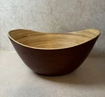 Bamboo Spun Bowl Brick & Bloom 10" X 8" 4.75" Pretty Lightweight. Fixed Price $15.00.