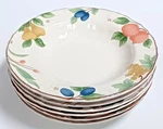 Mikasa Fruit Panorama Rimmed Soup Bowls 9 1/4" Country Classics DC014 Set Of 6. Fixed Price $39.95.