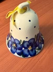 Vintage Polish Pottery - Wladyslaw Rutyna Hand Painted Dinner Bell/ Ornament. Fixed Price $7.50.