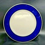 Gibson Everyday Cobalt Blue Black Trim Chop Plate 12 7/8". Fixed Price $18.79.